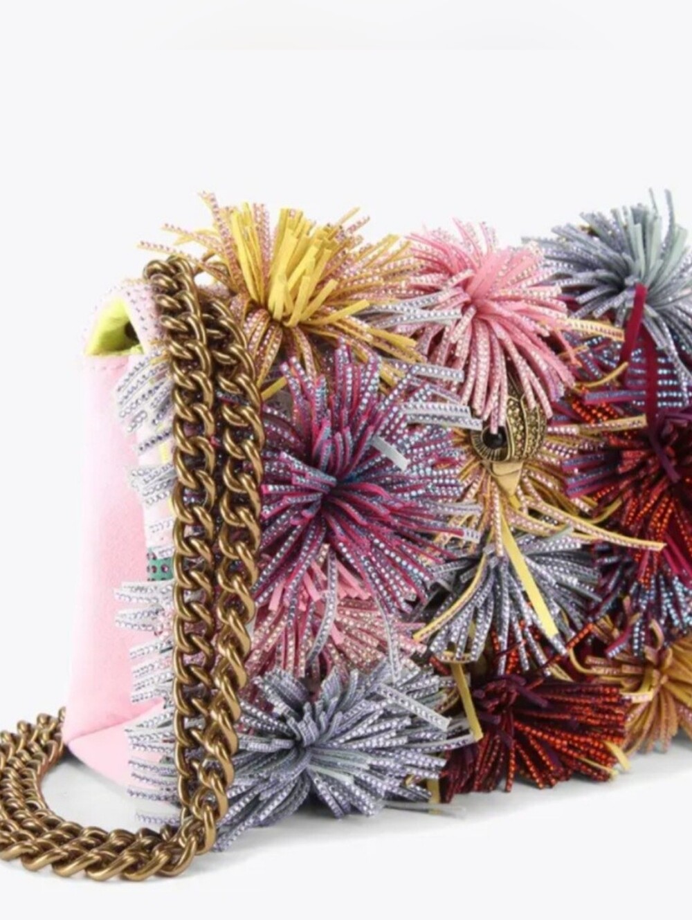 Kurt Geiger Mini Pom Pom Kensington Pink Crystal Crossbody NWT Rare - Picture 6 of 8